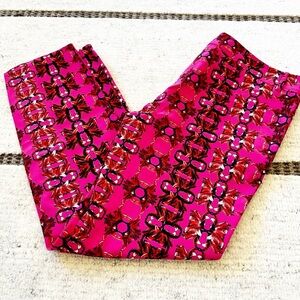 M Missoni Women’s Designer Luxury Cotton Silk Hot Pink Maximalist Pattern Pants